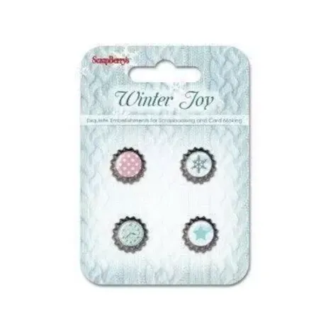 Elementy metalowe Scrap Berry's Korki Winter Joy, 4szt